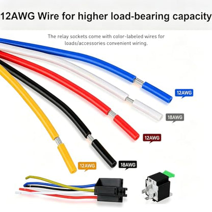 Gebildet 12V Fuse Relay Switch 12 AWG Harness Set with Built-in Diode- 30A ATO/ATC Blade Fuse, 5-Pin SPDT Automotive Electrical Relays (Pack of 3) - style: 12V-5pin(fuse)-1