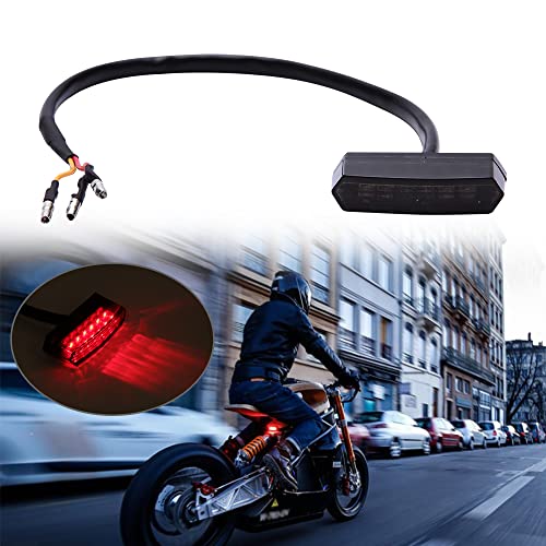 DREAMIZER Motorcycle Mini Tail Light LED Blinker License Plate Light Auxiliary Indicator Light Black for Electric Bike Bobber Roller Quad and ATV - size: Polygon