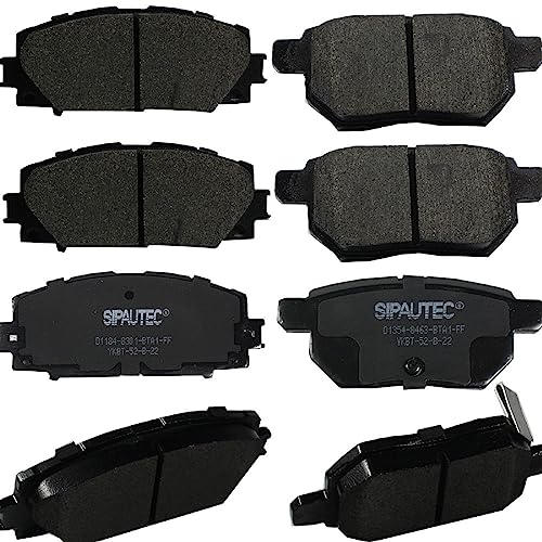 SIPAUTEC-8pcs Front and Rear Ceramic Disc Brake Pads Set Replacement For 2012-2015 Toyota Prius Plug-In All Models SP1184 SP1354 - style: KYT622B