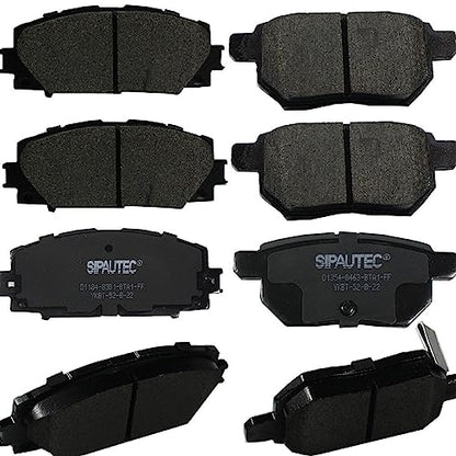 SIPAUTEC-8pcs Front and Rear Ceramic Disc Brake Pads Set Replacement For 2012-2015 Toyota Prius Plug-In All Models SP1184 SP1354 - style: KYT622B