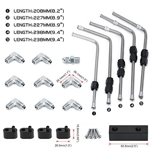 LS Coolant Crossover Steam Vent Kit 6.0 5.3 LS Steam 4 Port Line Kit - color: Silver