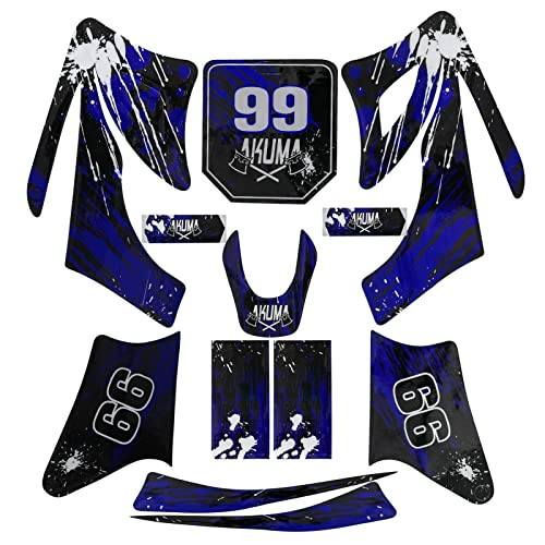 Plastic Fairing Kit with Graphics Decals for Apollo Orion Style 110cc 125cc Pit Dirt Bike Body Fender Set, Fits Apollo/Orion Style 4-Stroke Horizontal Engine Bikes Only, Not Universal (Blue)