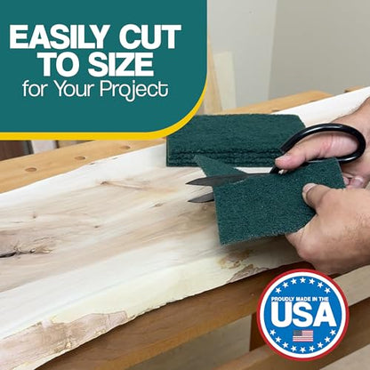 6" X 9" Non-Woven Grey Scuff Pads 240 Grit - 10 Pack (Green) - color: Green, size: 6" x 9"