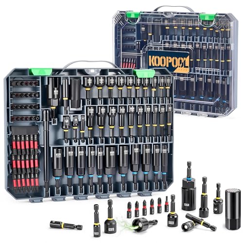 KOOPOOL 80-Piece Impact Driver Set, Magnetic Nut Driver Set for Drill - color: 80pcs Assorted