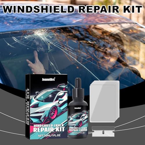 Windshield Repair Kit, Car Glass Repair Kit Quick Fix for Chips & Cracks, Windshield Crack Repair-Kit, Cracks Gone Glass Kit, Automotive Windscreen Tool, Nano Fluid Filler (1 Set)