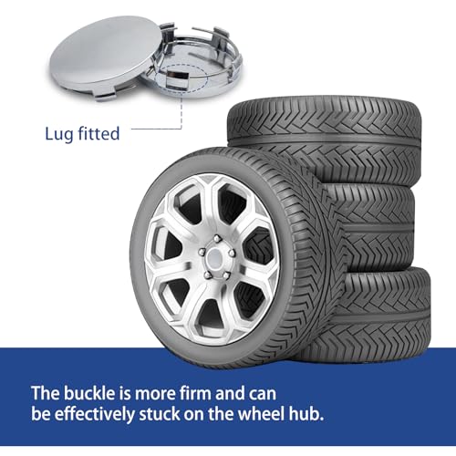 4 PCS Car Wheel Center Hub Cover, 60MM/2.36In OD 56MM/2.2In ID Wheel Center Caps, ABS Rust-Proof Durable Snap-in Vehicle Rim Hub Caps Accessories (Silver) - color: Silver