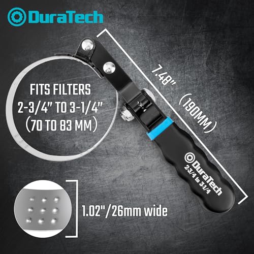 DURATECH Small Swivel Oil Filter Wrench, 5 Gear Adjustment - size: Small (Fits Filters 2-3/4" to 3-1/4"), style: Gear Adjustale
