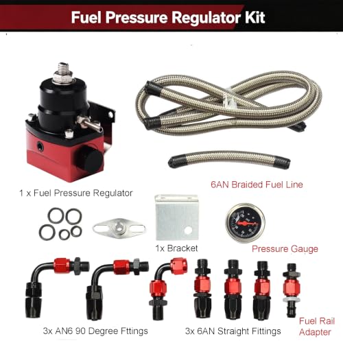 Adjustable Fuel Pressure Regulator Kit EFI Bypass Return 6AN 100PSI