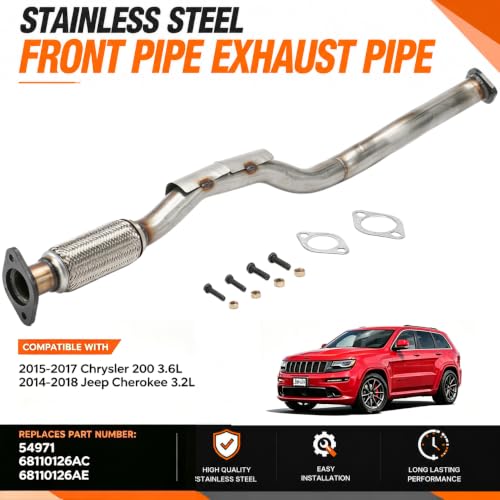 54971 Flex Exhaust Pipe for 15-17 Chrysler 200 & 14-18 Jeep Cherokee E39H - size: Chrysler 200/Jeep Cherokee