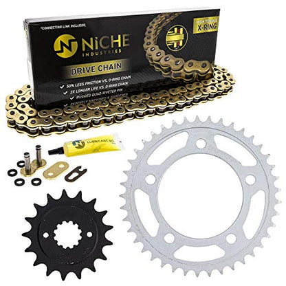 NICHE Drive Sprocket Chain Combo for Honda VT750C VT750CD VT750C2 Front 17 Rear 41 Tooth 525VM-X X-Ring 122 Links - size: X-Ring Chain