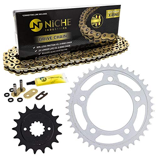 NICHE Drive Sprocket Chain Combo for Honda VT750C VT750CD VT750C2 Front 17 Rear 41 Tooth 525VM-X X-Ring 122 Links - size: X-Ring Chain