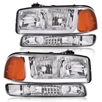 G-PLUS LED DRL Headlights Fit GMC Sierra 1500 1999-2007 - size: [LED Chrome] 1999-2007 Sierra