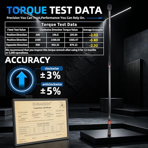Torque Wrench 1-Inch Drive Dual Range Scales 200-1500ft.lb/271.0-2032.5Nm - size: 1" 200-1500FT.LB