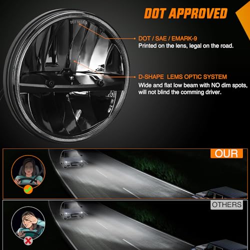Nilight 2PCS 7 Inch LED Headlights Compatible with 2007-2017 JK JKU - color: JK Headlight White 2007-2017