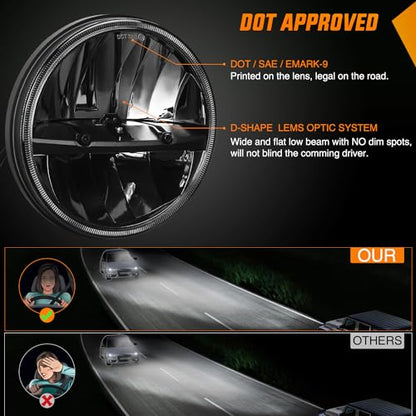 Nilight 2PCS 7 Inch LED Headlights Compatible with 2007-2017 JK JKU - color: JK Headlight White 2007-2017