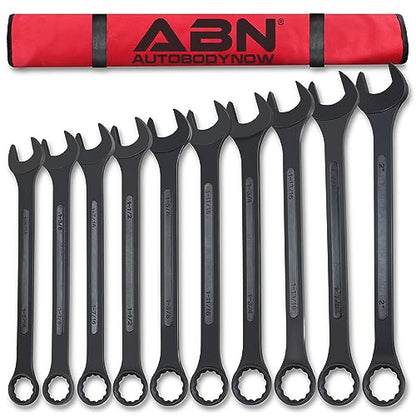ABN Large Combination Wrench Set SAE 1-5/16 to 2in - Standard 10 Piece Jumbo Open End Wrench Set