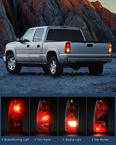 Nilight Taillight Assembly Compatible with 2003-2006 Chevy Silverado - color: Driver Side