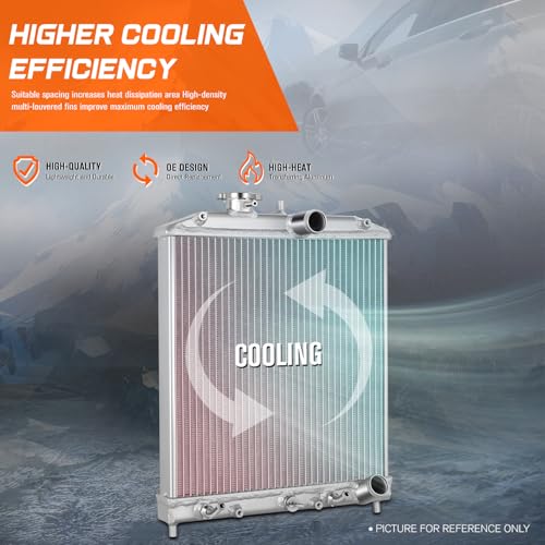 2-Row Aluminum Core Racing Radiator Compatible with 92-00 Honda Civic/Acura Integra 94-01 MT/AT - color: 92-01 Civic/Del Sol/Integra AT 2-Row