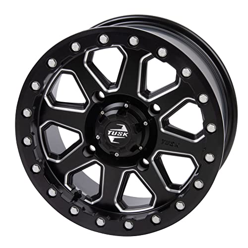 Tusk 4/156 Uinta Beadlock Wheel 14x7 4.0 + 3.0 Milled/Black Compatible with POLARIS RZR Trail/XP/ProXP/General/Ranger KAWASAKI KRX/Ridge/Mule Pro YAMAHA RMAX/YXZ