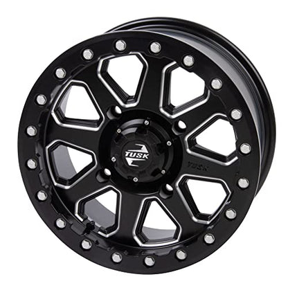 Tusk 4/156 Uinta Beadlock Wheel 14x7 4.0 + 3.0 Milled/Black Compatible with POLARIS RZR Trail/XP/ProXP/General/Ranger KAWASAKI KRX/Ridge/Mule Pro YAMAHA RMAX/YXZ