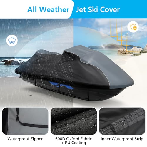 Jet Ski Cover for Yamaha VX/VX Deluxe 2015-2020 Waterproof 600D - size: For Yamaha VX/VX Deluxe 2015-2020