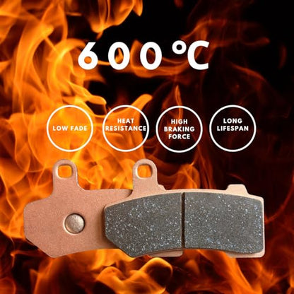 Sintered Brake Pads Compatible with Harley Davidson Touring/V-Rod(2 Sets) - size: Front (2 Sets)