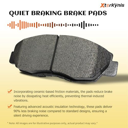 Front and Rear Ceramic Brake Pads for Toyota Camry 2018-2024, Corolla Cross 2022-2023, Rav4 2019-2023, Avalon C-Hr 2019-2022, Venza 2021-2023, Lexus Es250 Es300h Es350 Ux200 Ux250h