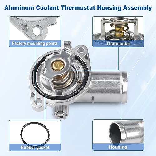 WMPHE Aluminium Engine Coolant Thermostat Housing Compatible with 2011-2019 Dodge Journey/Grand Caravan, 2011-2016 Chrysler Town & Country, 2011-2014 Dodge Avenger/VW Routan Replacement for 5184570AH - size: 902-3036