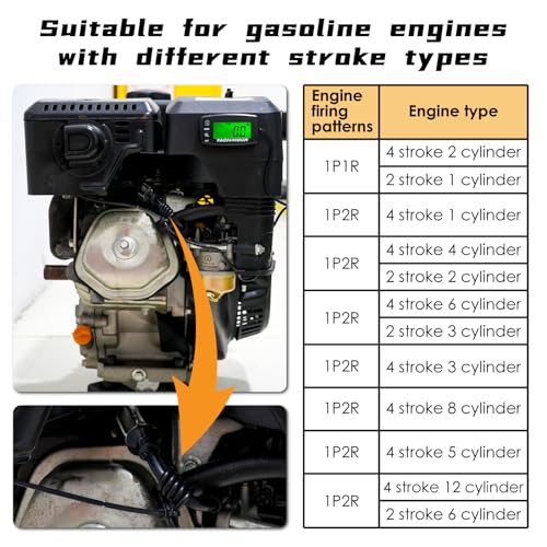 Digital Tachometer Hour Meter, Service Reminder for Small Engine