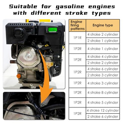 Digital Tachometer Hour Meter, Service Reminder for Small Engine