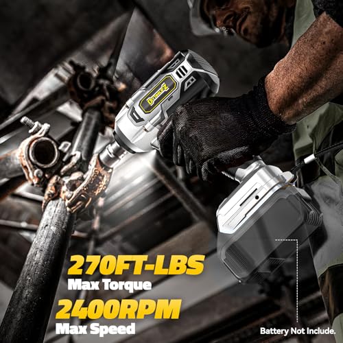 DIYtoolifz Cordless Impact Wrench Compatible with Dewalt 20v Battery: 250Ft-lbs(340N.m) 3/8 inch Brushless Electric Impact Gun, 2400RPM High Torque Impact Driver, Power Impact Wrench, Bare Tool Only - size: 250ft-lbs, style: For Dewalt 20V Battery (Batter