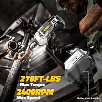 DIYtoolifz Cordless Impact Wrench Compatible with Dewalt 20v Battery: 250Ft-lbs(340N.m) 3/8 inch Brushless Electric Impact Gun, 2400RPM High Torque Impact Driver, Power Impact Wrench, Bare Tool Only - size: 250ft-lbs, style: For Dewalt 20V Battery (Batter
