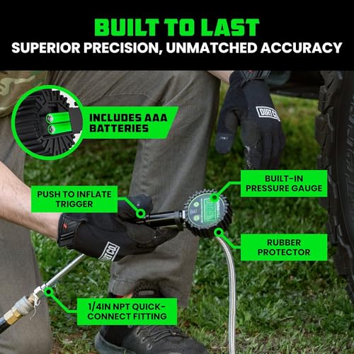 Rhino USA Digital Tire Pressure Gauge with Inflator (0-200 PSI) - 2in Dial - style: 200psi Digital
