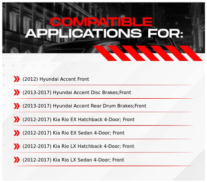 R1 Concepts Front Brake Kit Fits 2012-2017 Hyundai Accent, Kia Rio - size: WFWH1-03072| 10.1" Front