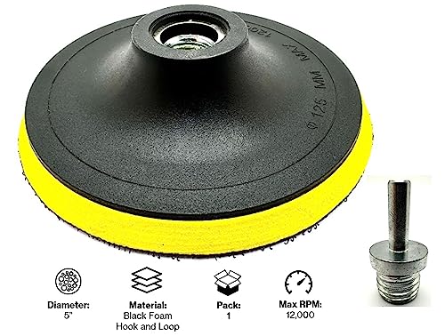 5" Hook and Loop Backing Pads Foam Backer Pad with 5/8”-11 - style: 5"