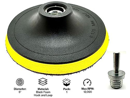 5" Hook and Loop Backing Pads Foam Backer Pad with 5/8”-11 - style: 5"