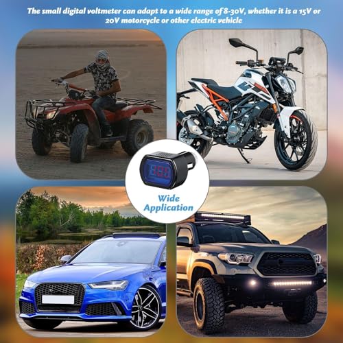 4 Pieces Dc 12v-24v LED Digital Car Voltmeter for Auto Car Motorcycle Truck