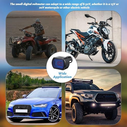 4 Pieces Dc 12v-24v LED Digital Car Voltmeter for Auto Car Motorcycle Truck