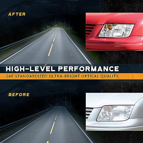 WEELMOTO Headlights for 1999-2005 VW Jetta Mark 4 without Fog Halogen