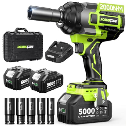 Robustrue Cordless Impact Wrench 1/2 Drive, 1475 Ft-lbs (2000N.m) Torque - size: 2000N.m