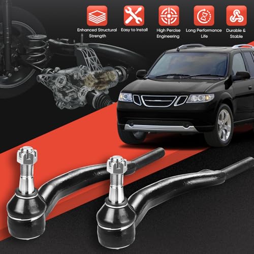 2PCS Front Outer Tie Rod Ends ES3675 ES3676 LH & RH, Tie Rod End Kit Fit for Buick Rainier Chevy SSR Trailblazer EXT GMC Envoy XL XUV Isuzu Ascender Oldsmobile Bravada Saab 9-7x 2002-2009 - size: ES3675 ES3676