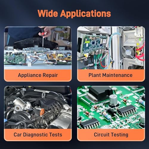 FKM Rechargeable Digital Multimeter Tester,Voltmeter w/ 5″ Touch Screen - color: Tangerine-188F