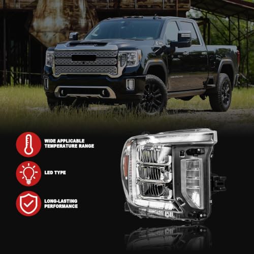 Priprilod LED HeadLight Compatible with GMC Sierra 2500 3500HD 2020-2023