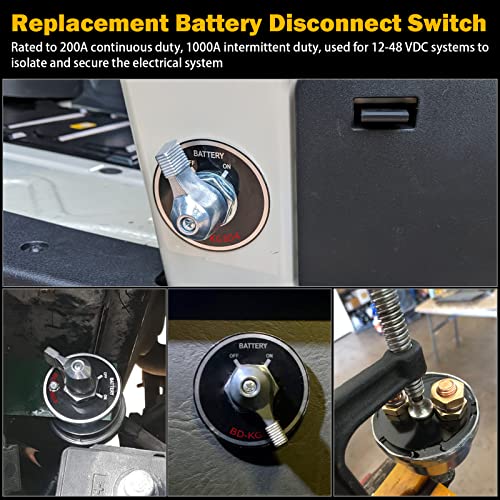 FEITON 12-48V Battery Disconnect Switch, 200A Heavy Duty Master Switch - color: Switch & Cables