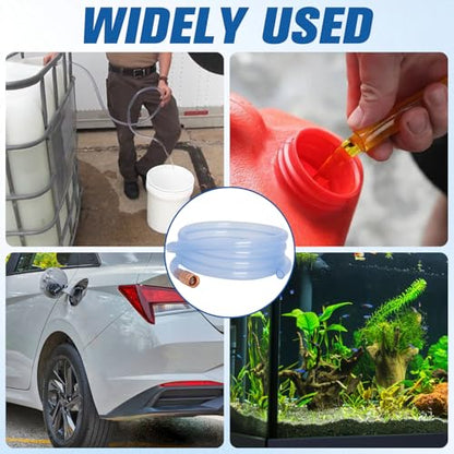 wadoy Shaker Siphon Hose 1/2",Gas Siphon Pump for Gasoline/Fuel/Water Transfer,Safety Self Priming Hose (10ft) (Pack of 2) - size: 10FT (Pack of 2)