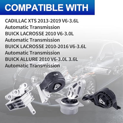 4PCS Engine Mount Set for XTS 13-19, Lacrosse 10-16, Allure 10 Auto - size: Cadillac XTS 13-19