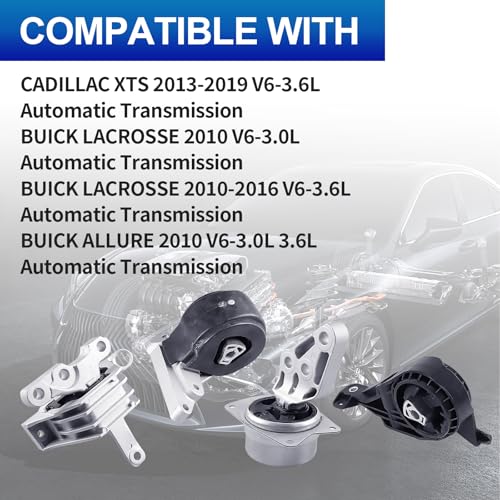 4PCS Engine Mount Set for XTS 13-19, Lacrosse 10-16, Allure 10 Auto - size: Cadillac XTS 13-19