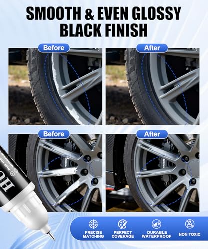 Amiss Full Matte Gray Rim Repair Kit, Wheel Paint and Rim Paint Touch Up Pen for Curb Rash, Universal Alloy Wheel Scratch Repair for Scratches and Scuffs, Car Accessories (Full Matte Gray) - color: Full Matte Gray