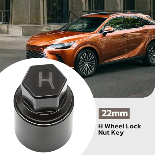 H Wheel Lock Nut Key, Replacement for Toyota Tacoma, Replacement for Lexus, Anti-Theft Lug Removal Tool, Socket Adapter for Vehicle Maintenance - color: Black, size: Socket H 21mm