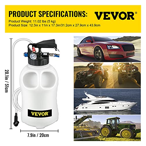 VEVOR Transmission Fluid Pump 2 Way ATF Refill System, 10 Liter Dispenser
